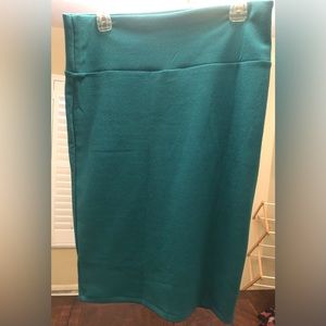 LulaRoe Cassie pencil skirt, size large, solid teal